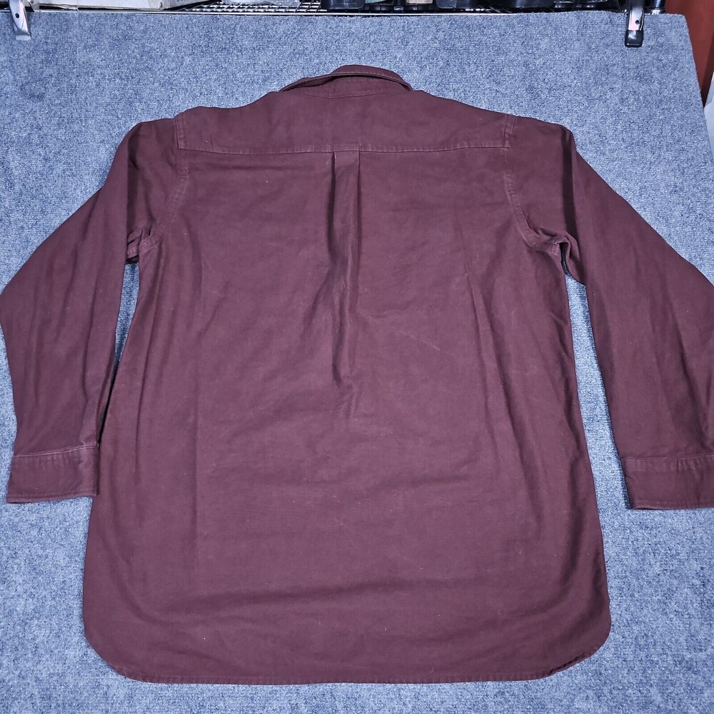 LL Bean Shirt Mens Large Tall XLT Burg Chamois Cloth Flannel Heavy Cotton 187924 - Picture 2 of 6